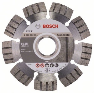 Алмазный круг 115х22.2 мм по бетону сегмент. BEST FOR CONCRETE BOSCH (сухая резка) (2608602651)